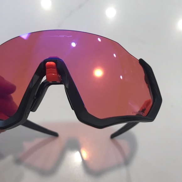 Oakley Mens Flight Jacket Sunglasses Orange Black - Picture 3 of 6